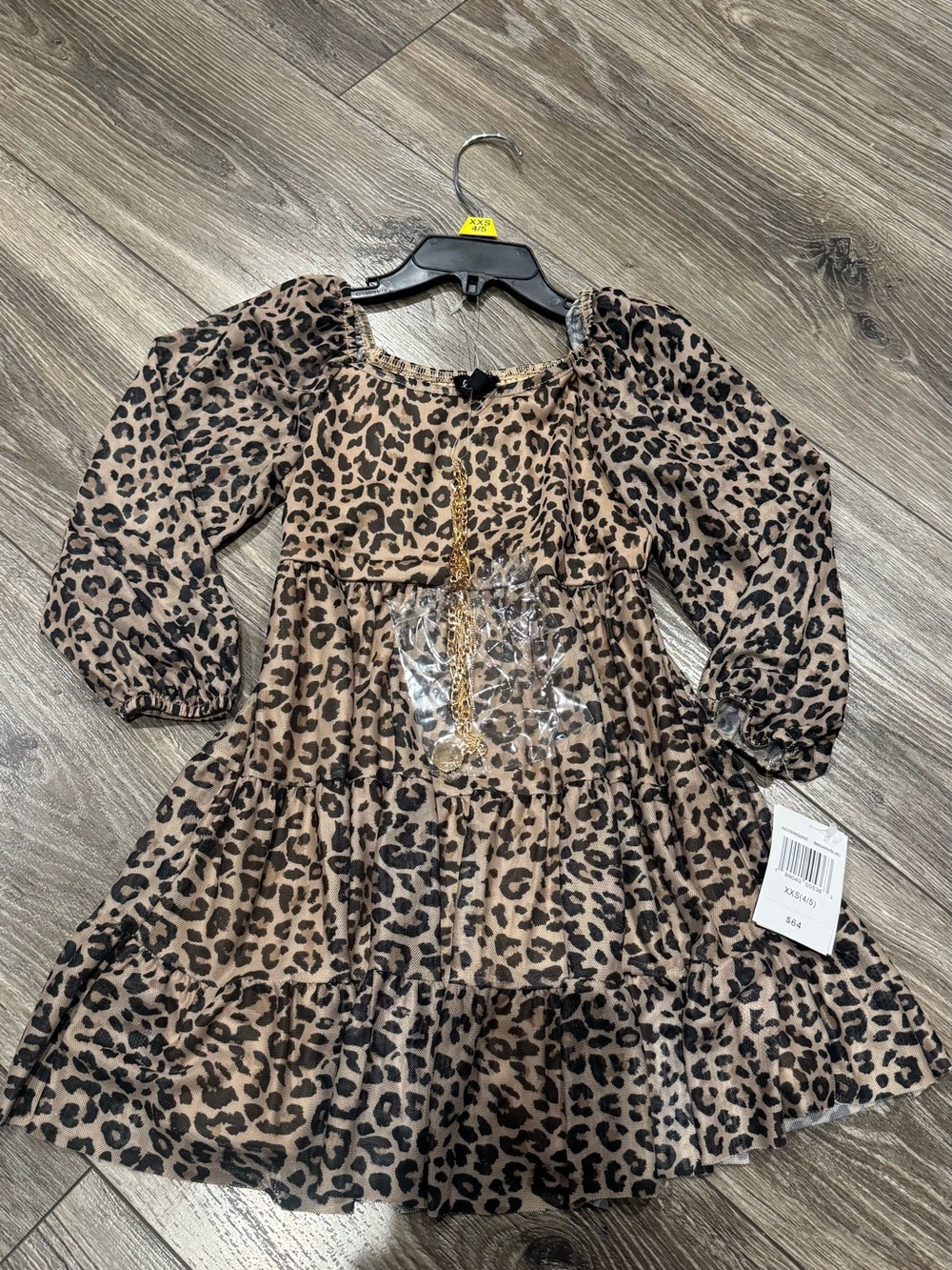 NWT lilt Girls Leopard Print Dress in Brown and Black
